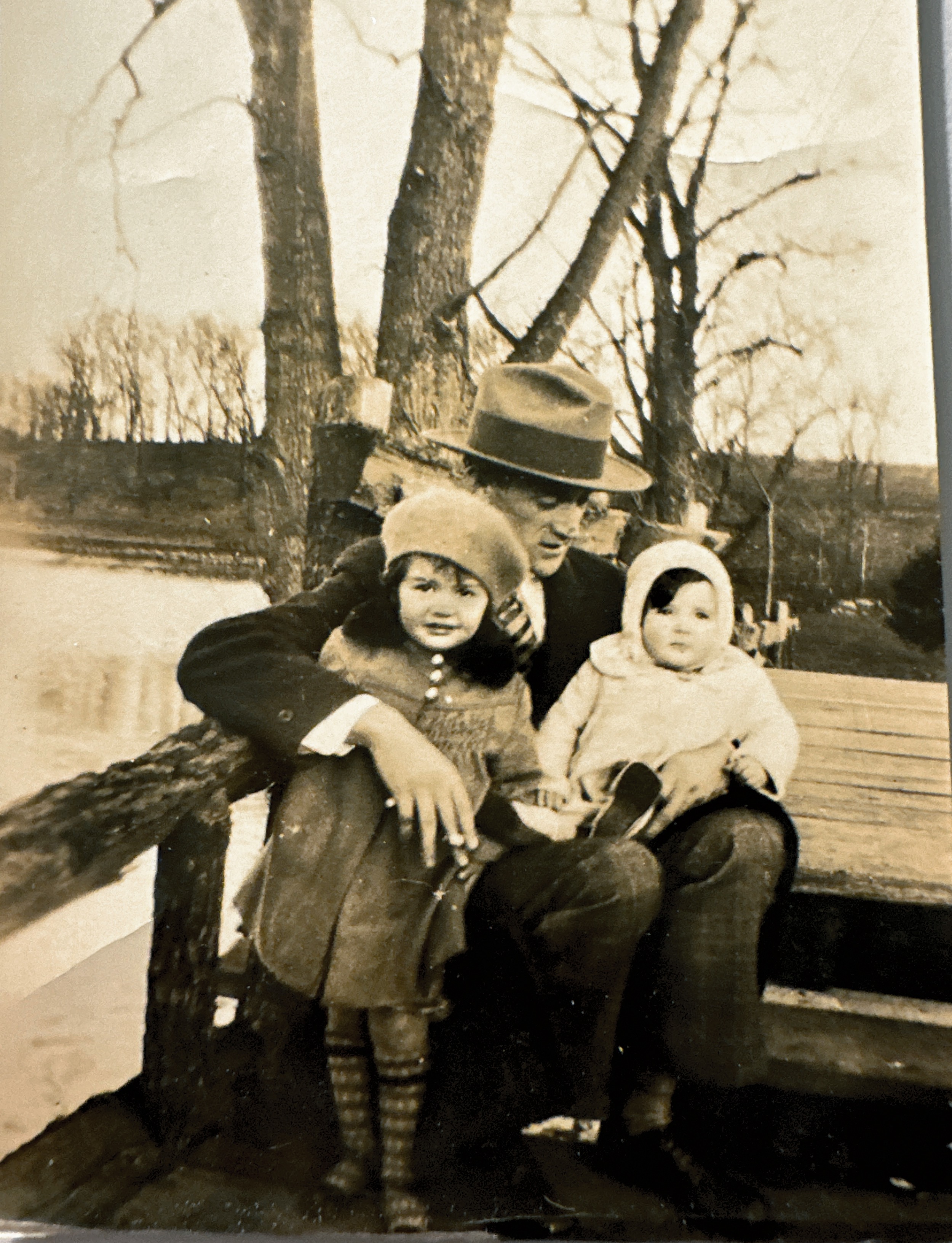 Lysle Kraus (Grandfather) with             Daughters Norma and Nelda  Location: Missouri Circa 1928