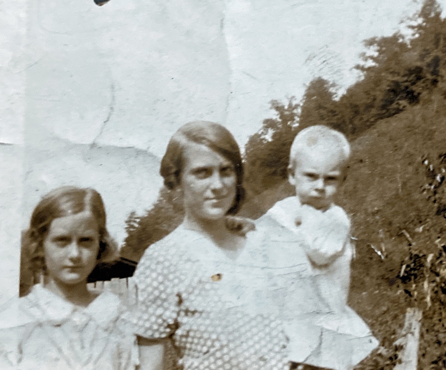 My Dad Charles Grover Milwee his mom my grandmother Vera Crider Milwee with her sister Edith Crider August 28th 1933 my Dad was 14 months in Hagan, Virginia.